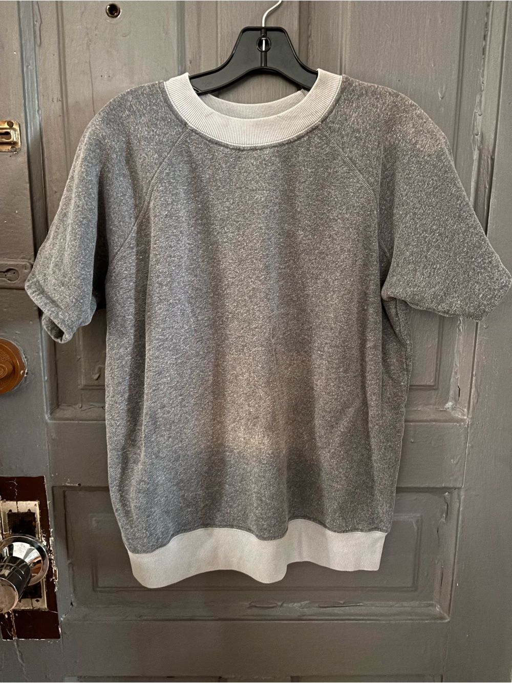 Jungmaven Gray Short-Sleeve Crewneck Sweatshirt with light grey Trim
